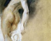 欧仁 德拉克洛瓦 : Female Nude, Killed from Behind